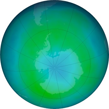 Antarctic ozone map for 2024-04